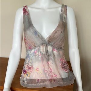 Alberta Ferretti Multicolor Floral silk Camisole